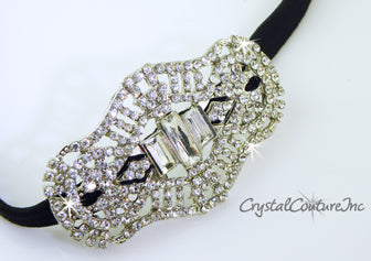 Crystal Baguette Rhinestone Stretch Headband
