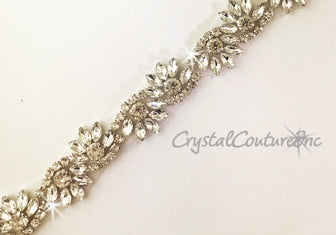 Crystal Rhinestone Navette Shape Trim - per foot