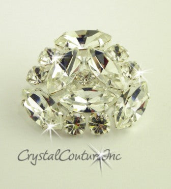 Crystal/Silver Rhinestone Button