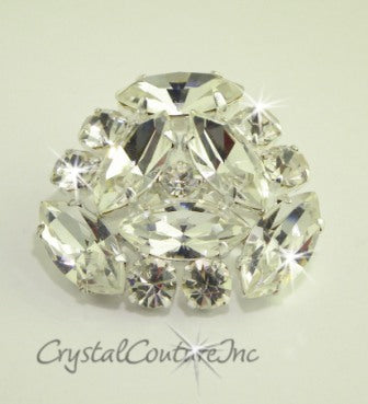 Crystal/Silver Rhinestone Button