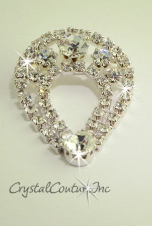 Crystal Rhinestone Pear Shape Dangle Embellishment