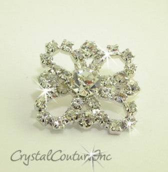 Crystal Rhinestone Flower Square Shape Embellishment