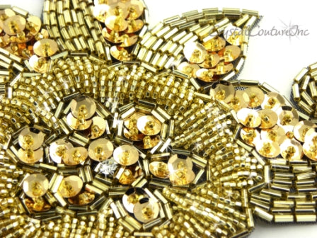 Gold Beaded & Sequin Applique