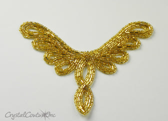 Gold Bead/Pearl & Crystal Rhinestone Applique – Crystal Couture