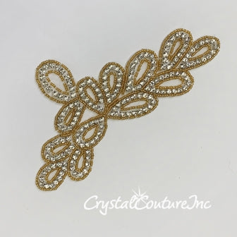 Gold/Crystal Beaded Rhinestone Applique #5