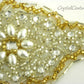 Gold Bead/Pearl & Crystal Rhinestone Applique