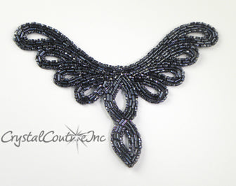 Gunmetal Beaded Applique