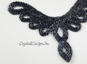 Gunmetal  Beaded Applique