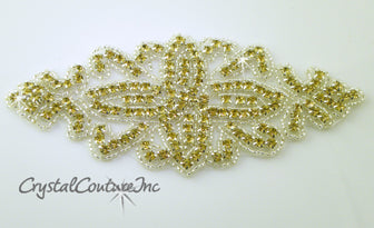Lt Colorado Topaz Beaded/Rhinestone Applique #1