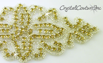 Lt Colorado Topaz Beaded/Rhinestone Applique #1