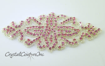 Lt Rose Beaded/Rhinestone Applique #1