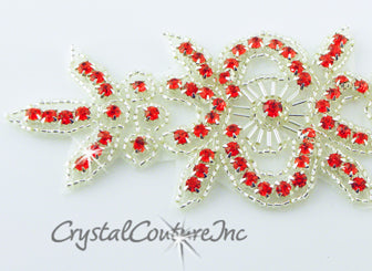 Lt Siam Beaded/Rhinestone Applique #1