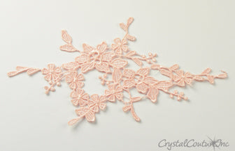 Light Pink Floral Lace Embroidered Applique