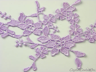 Light Purple Floral Lace Embroidered Applique