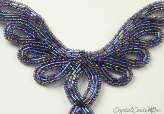 Light Amethyst AB Beaded Applique