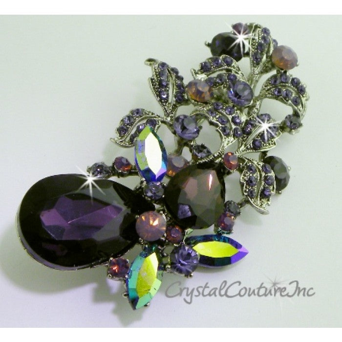 Rhinestone Brooch 3.25" x 1.75"