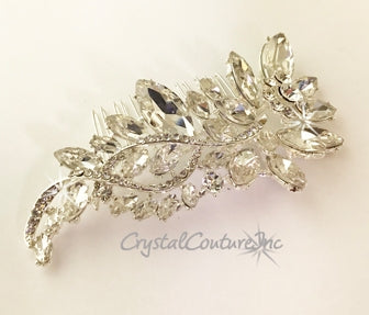 Crystal Large and Small Navette Rhinestone 4.5 inch Comb