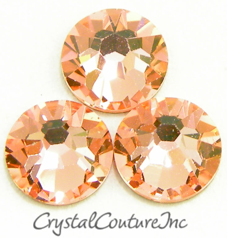 Swarovski 2058 Rhinestone Rose Peach Tube