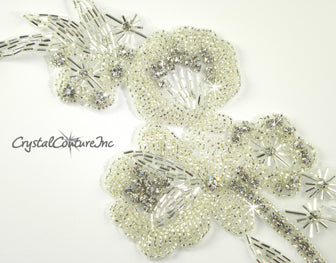 Silver/Crystal Beaded & Rhinestone Applique