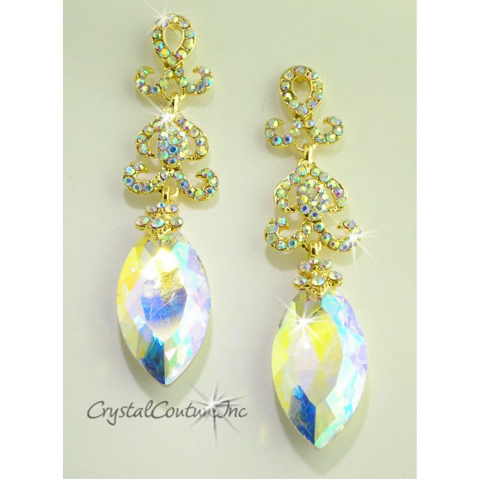 Navette Drop Rhinestone Earring