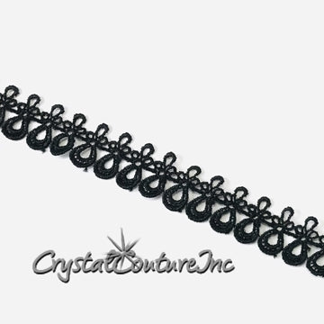 Black Embroidered Loop Trim