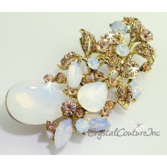 Rhinestone Brooch 3.25" x 1.75"