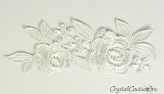 White Floral Lace Embroidered Applique