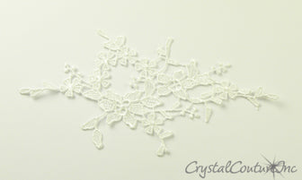White Floral Lace Embroidered Applique