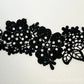 Black Embroidered Floral Applique with Rhinestones