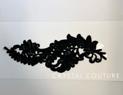 Black Embroidered Ornate Applique
