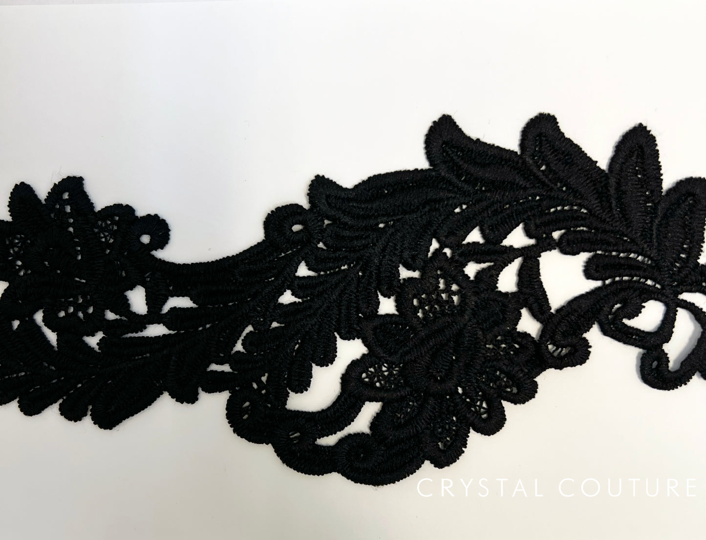Black Embroidered Ornate Applique
