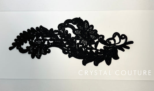 Black Embroidered Ornate Applique