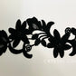 Black Embroidered Floral Applique