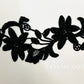 Black Embroidered Floral Applique