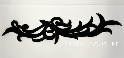 Black Embroidered Vine Applique