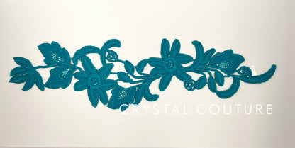 Turquoise Embroidered Floral Applique