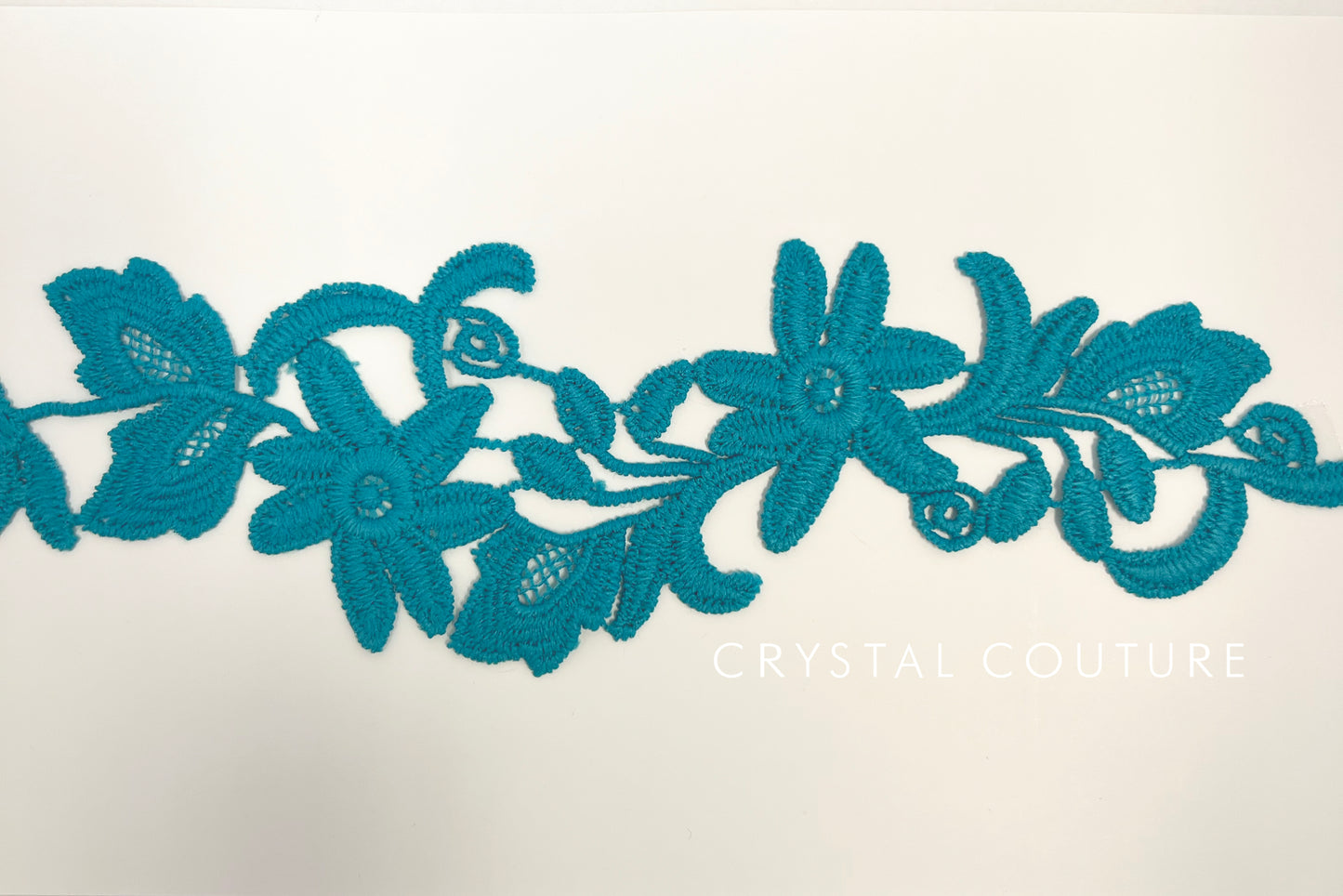 Turquoise Embroidered Floral Applique