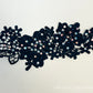 Navy Embroidered Floral Applique with Rhinestones