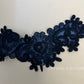 Navy Embroidered Floral Applique