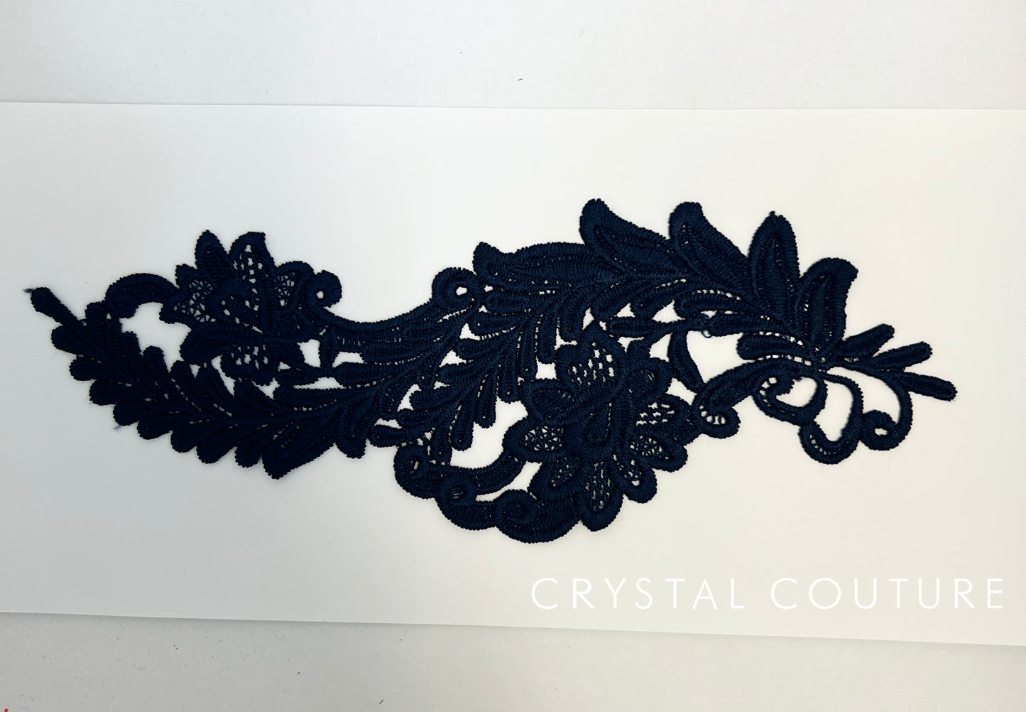 Navy Blue Embroidered Ornate Applique