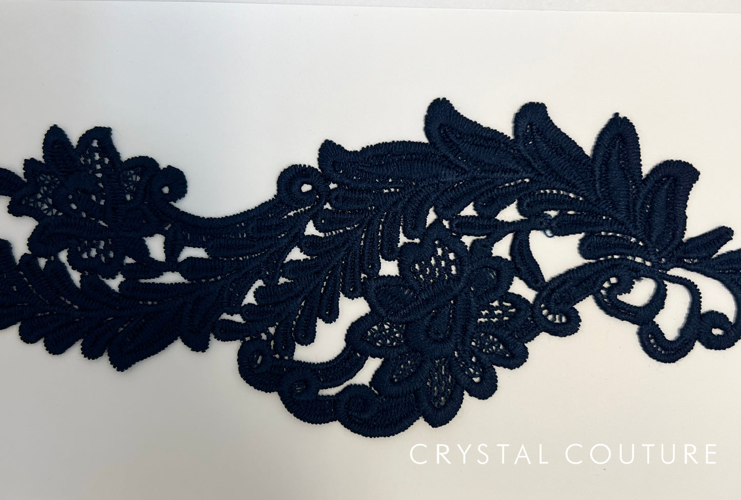 Navy Blue Embroidered Ornate Applique