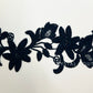 Navy Blue Embroidered Floral Applique
