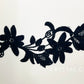 Navy Blue Embroidered Floral Applique