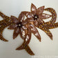 Bronze Beaded/Sequin Floral Applique
