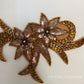 Bronze Beaded/Sequin Floral Applique - Felt Backing