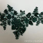 Dark Green Embroidered Beaded Floral Applique with Sequins