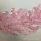 Bright Pink Embroidered Applique with Sequins