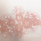 Pale Pink Embroidered Beaded Floral Applique with beads