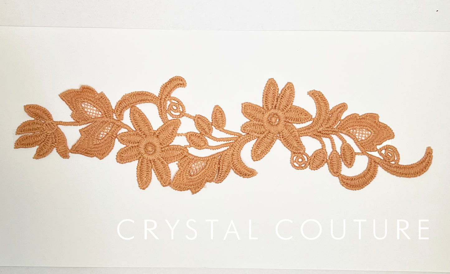 Peachy Pink Embroidered Floral Applique