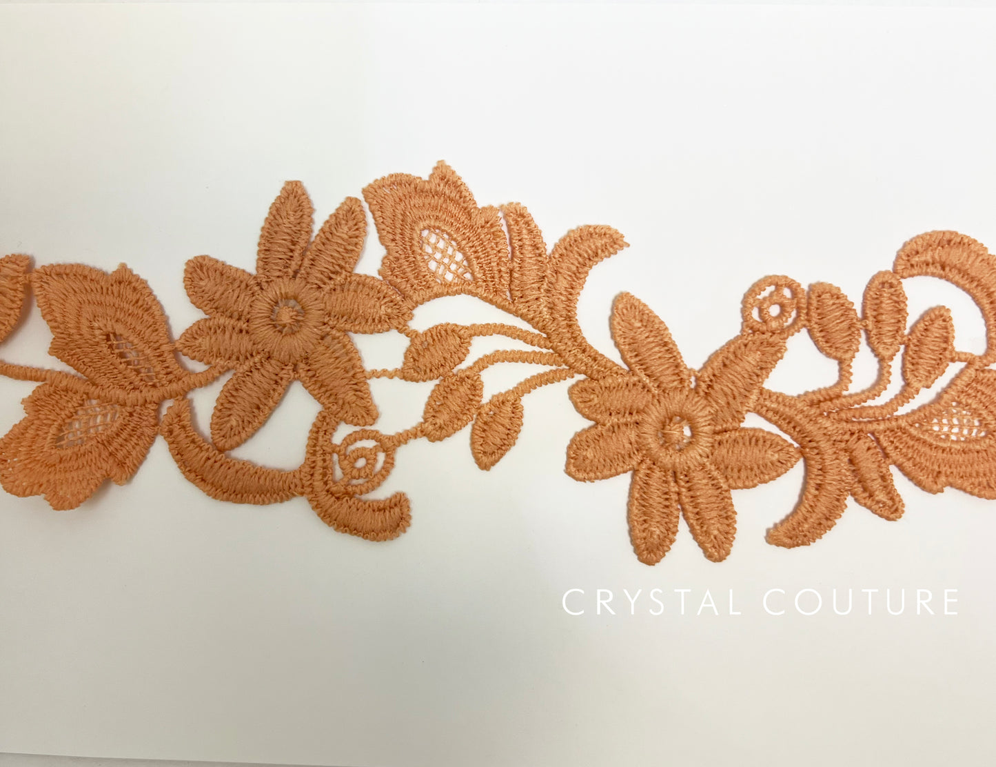 Peachy Pink Embroidered Floral Applique
